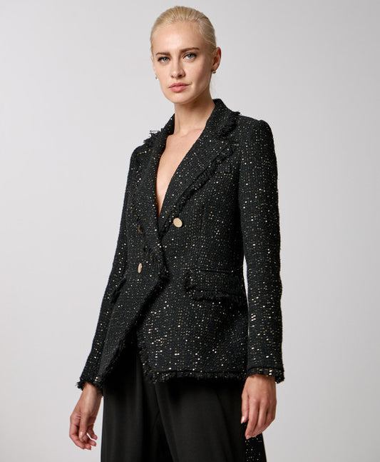 ACCESS FASHION - Blazer in tweed ricamato con paillettes