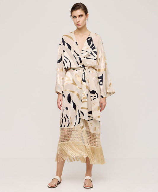 ACCESS FASHION - Abito kimono con frange