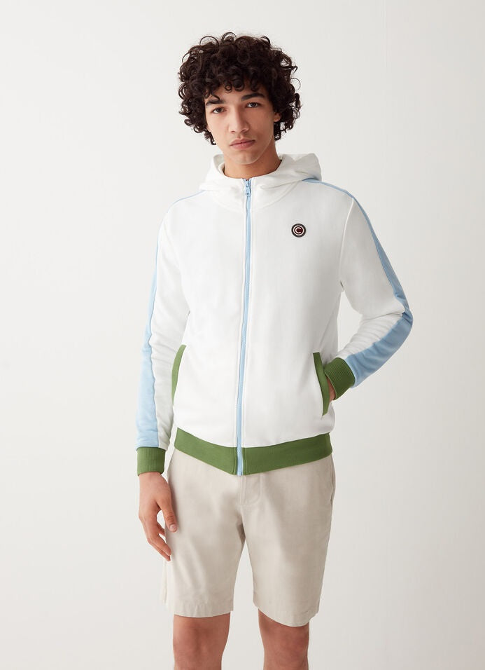 COLMAR - FELPA COLOR BLOCK FULL ZIP CON CAPPUCCIO