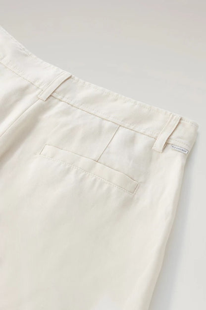 WOOLRICH - Pantaloncini in misto lino con tasche