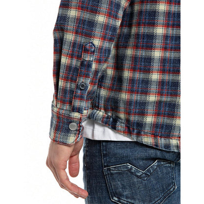 REPLAY - CAMICIA QUADRI effetto jeans