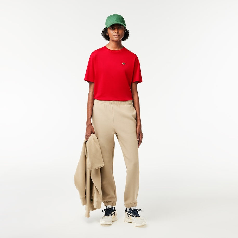 LACOSTE - T-SHIRT DA DONNA IN COTONE DI QUALITÀ ELEVATA CON COLLO ROTONDO