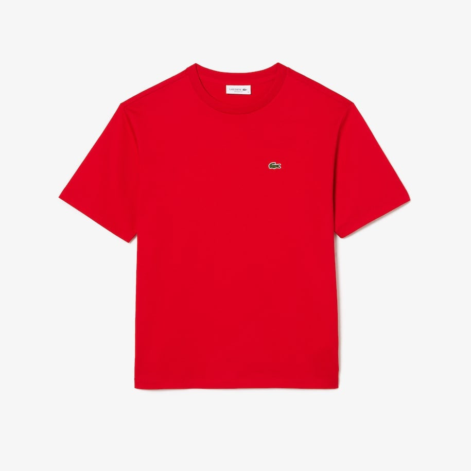 LACOSTE - T-SHIRT DA DONNA IN COTONE DI QUALITÀ ELEVATA CON COLLO ROTONDO