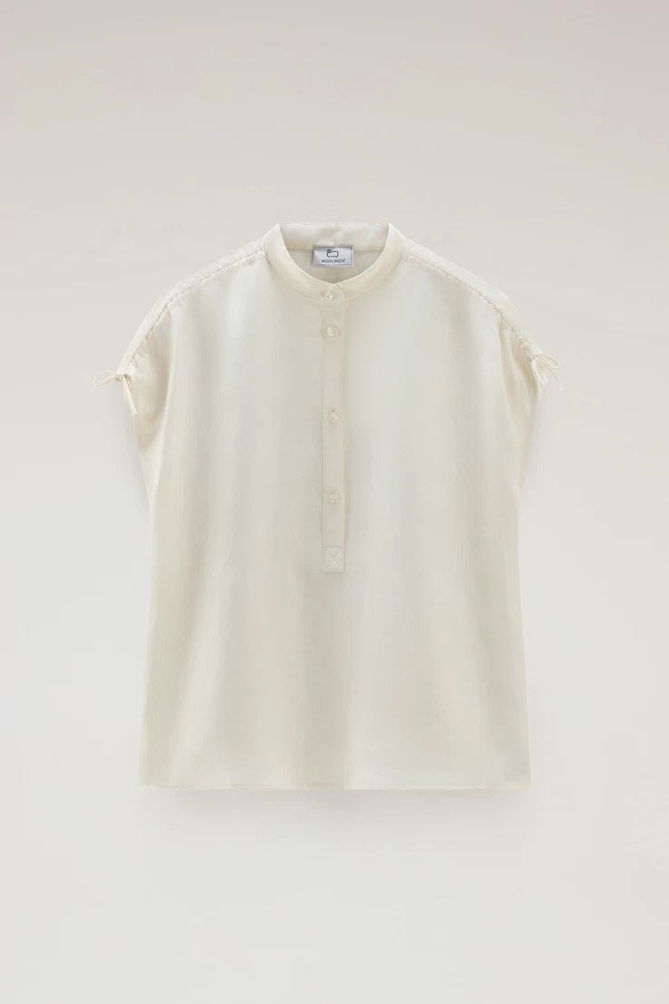 WOOLRICH - Blusa in misto lino