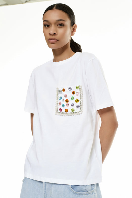 LUMINA - T-shirt con pietre