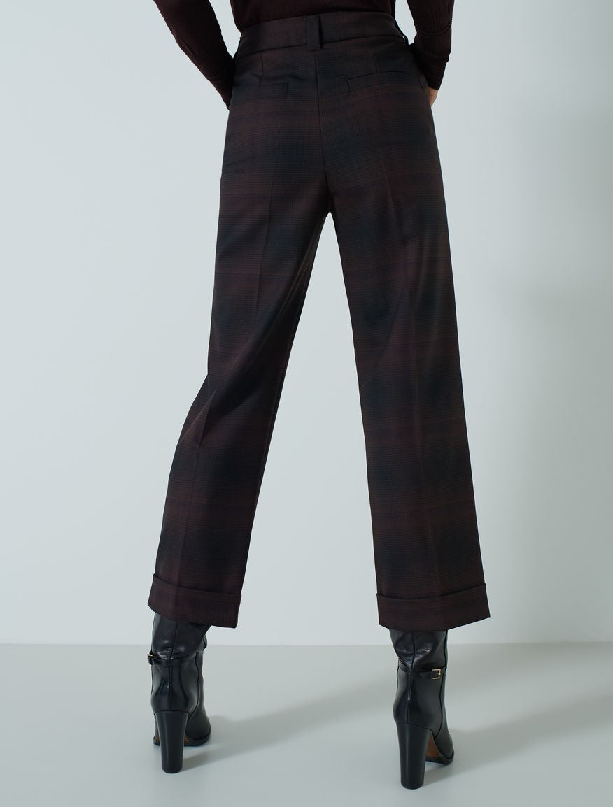 MARELLA - Pantaloni cropped a quadri EMBLEMA