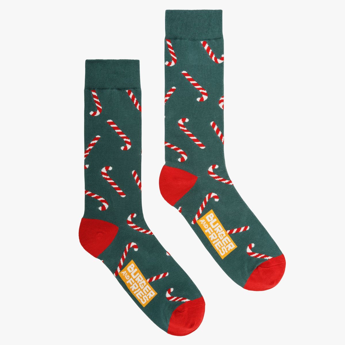 SOCKS BURGER AND FRIES - CHRISTMAS SOCKS CANDY CANES LOVER